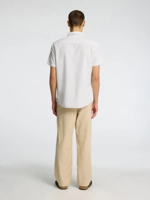Selected Miesten Kauluspaita NEW LINEN SHIRT Valkoinen
