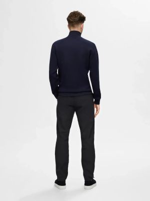 Selected housut, MILES BRUSHED PANTS Tummanharmaa