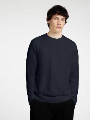 Selected miesten neule, MORA LS KNIT STRUCTURE CREW NECK Tummansininen