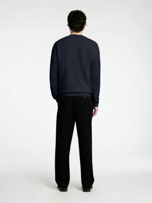 Selected miesten neule, MORA LS KNIT STRUCTURE CREW NECK Tummansininen