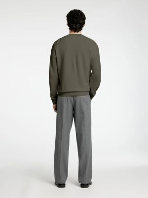 Selected miesten neule, MORA LS KNIT STRUCTURE CREW NECK Vihreä