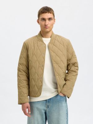 Selected miesten tikkitakki, ERIK QUILTED JACKET Beige