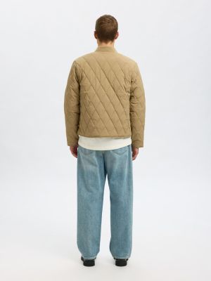 Selected miesten tikkitakki, ERIK QUILTED JACKET Beige