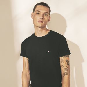 Tommy Hilfiger Miesten T-paita, Core Stretch Slim Musta