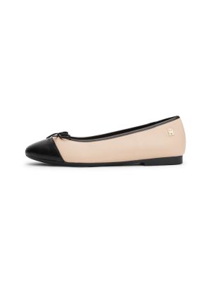 Tommy Hilfiger naisten balleriinat, TOE CAP LEATHER BALLERINA Beige Kuosi
