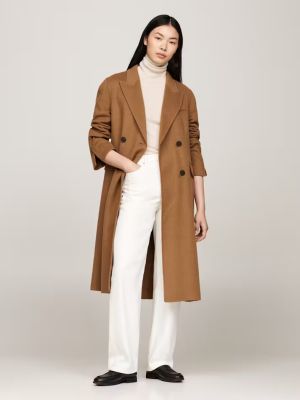 Tommy Hilfiger Naisten Villatakki, AD-MD DF WOOL BLEND DB COAT Kameli