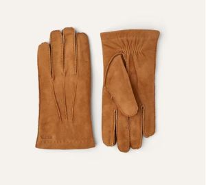 Hestra miesten käsineet, ARTHUR SUEDE GLOVE WOOL LINING Konjakinruskea