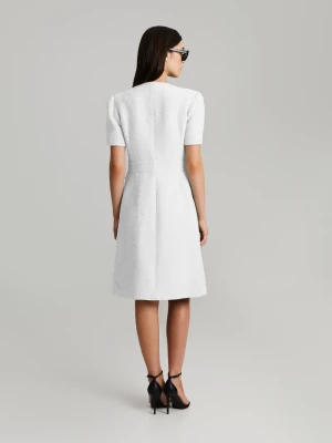 Andiata naisten Bouclé-mekko, ELINOR DRESS Valkoinen
