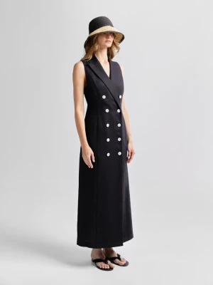 Andiata Naisten Pellavamekko, JADE DRESS Musta