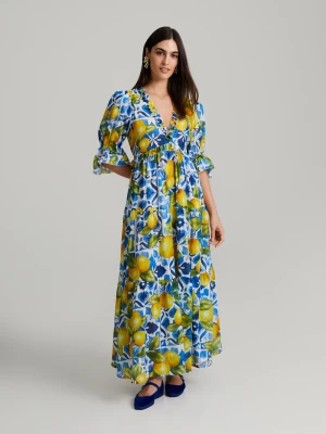 Andiata naisten täyspitkä mekko, ERMINIA DRESS Monivärinen Kuosi