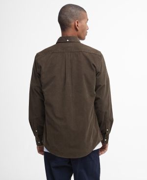 Barbour miesten kauluspaita, Barbour Ramsey Tailored Cord Shirt Konjakinruskea