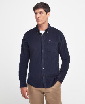 Barbour miesten kauluspaita, Barbour Ramsey Tailored Cord Shirt Tummansininen