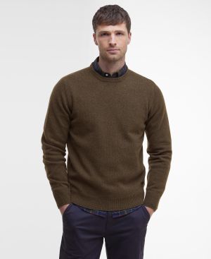 Barbour miesten neulepusero, Barbour Essential Patch Crew Kaakaonruskea