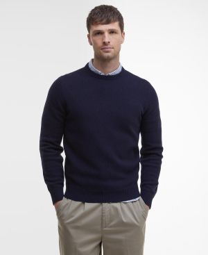 Barbour miesten neulepusero, Barbour Essential Patch Crew Tummansininen