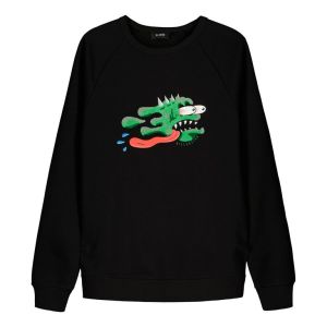 Billebeino college, TONGUE MONSTER SWEATSHIRT Musta