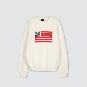 Billebeino miesten neulepaita, FLAG SWEATER Valkoinen