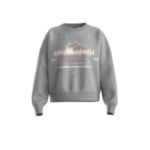 BOSS Orange naisten college, ELAND SWEATSHIRT Vaaleanharmaa