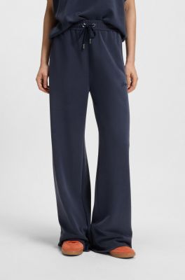 BOSS Orange naisten housut, ENURI JERSEY TROUSERS Tummansininen
