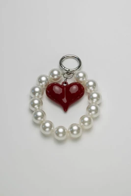Bow 19 avaimenperä, CHARM PEARL RED Valkopohjainen Kuosi