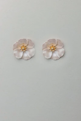 Bow 19 korvakorut, FLOWER SMALL EARRINGS Luonnonvalkoinen