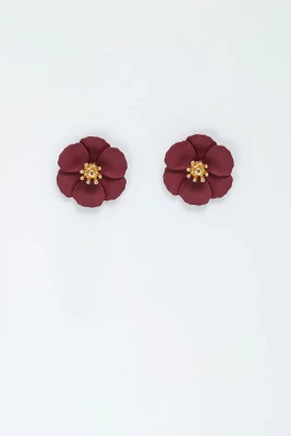 Bow 19 korvakorut, FLOWER SMALL EARRINGS Viininpunainen