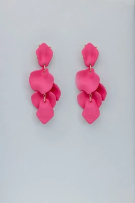 Bow 19 korvakorut, LEAF EARRING Pinkki