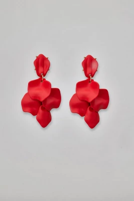Bow 19 korvakorut, LEAF EARRING Punainen