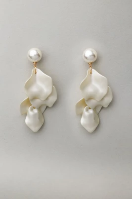 Bow 19 korvakorut, LEAF EARRING Valkoinen