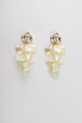 Bow 19 korvakorut, LEAF STONE EARRINGS Luonnonvalkoinen