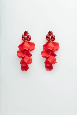 Bow 19 korvakorut, LEAF STONE EARRINGS Punainen