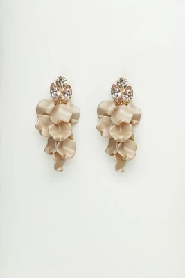 Bow 19 korvakorut, LEAF STONE EARRINGS Vaalea Beige