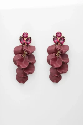 Bow 19 korvakorut, STONE DROP EARRINGS Viininpunainen
