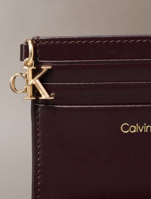 Calvin Klein Accessories korttikotelo, CK PULLER 6CC ZIP CARDCASE Viininpunainen
