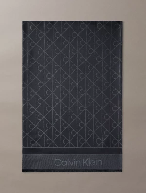 Calvin Klein Accessories naisten huivi, TONAL AOP MODAL LW SQUARE SCARF Musta