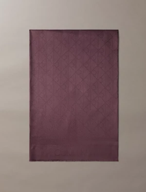 Calvin Klein Accessories naisten huivi, TONAL AOP MODAL LW SQUARE SCARF Viininpunainen