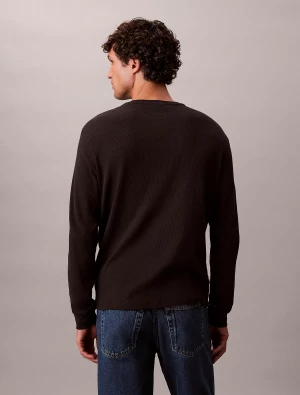 Calvin Klein Jeans miesten college, LS WAFFLE LS TEE Musta