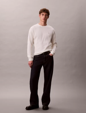 Calvin Klein Jeans miesten college, LS WAFFLE LS TEE Valkoinen