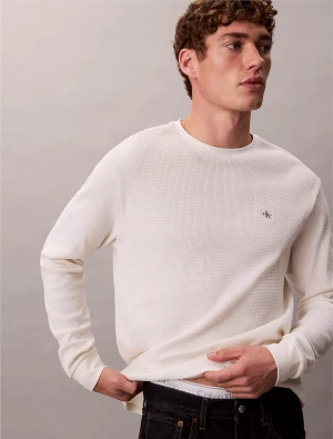 Calvin Klein Jeans miesten college, LS WAFFLE LS TEE Valkoinen