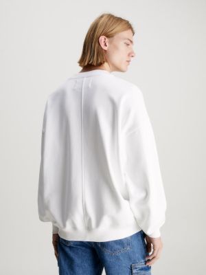 Calvin Klein Jeans Miesten Collegepaita, ARCHIVAL MONOLOGO CREW NECK Valkoinen