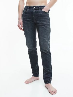 Calvin Klein Jeans Miesten Farkut, Slim Tapered Nos Hiilenmusta