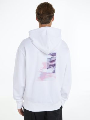 Calvin Klein Jeans Miesten Huppari, DIFFUSED GRAPHIC HOODIE Valkoinen