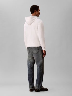 Calvin Klein Jeans miesten huppari, LS EU STANDARD LOGO 350TERRY PO Valkoinen