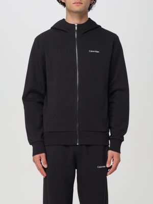 Calvin Klein Menswear Miesten Huppari, MICRO LOGO REPREVE HOODIE JACKET Musta