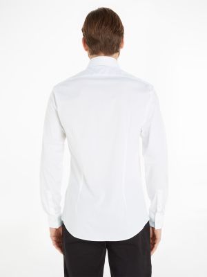 Calvin Klein Menswear Miesten Kauluspaita, POPLIN STRECH SLIM SHIRT NOS Valkoinen