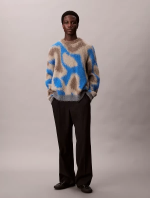 Calvin Klein Jeans miesten neulepusero, LS PATTERN BRUSHED ALPACA CREWNE Monivärinen Kuosi