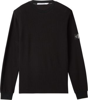 Calvin Klein Jeans Miesten Paita MONOGRAM WAFFLE LS TEE Musta