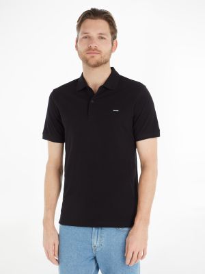 Calvin Klein Menswear Miesten Pikeepaita, STRECH PIQUE SLIM BUTTON POLO Musta