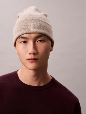 Calvin Klein Jeans miesten pipo, CK FINE RIB BEANIE Luonnonvalkoinen