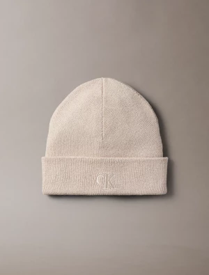 Calvin Klein Jeans miesten pipo, CK FINE RIB BEANIE Luonnonvalkoinen