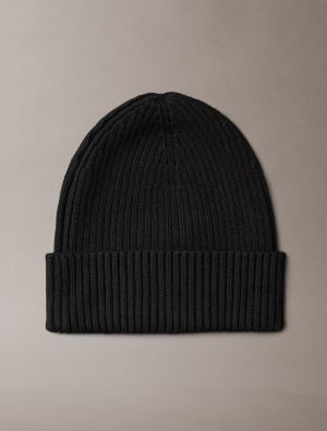 Calvin Klein Jeans miesten pipo, PATCH CHUNKY RIB COTTON BEANIE Musta